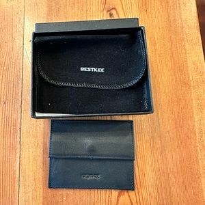 Bestkee NWT black Leather card holder change pocket men’s